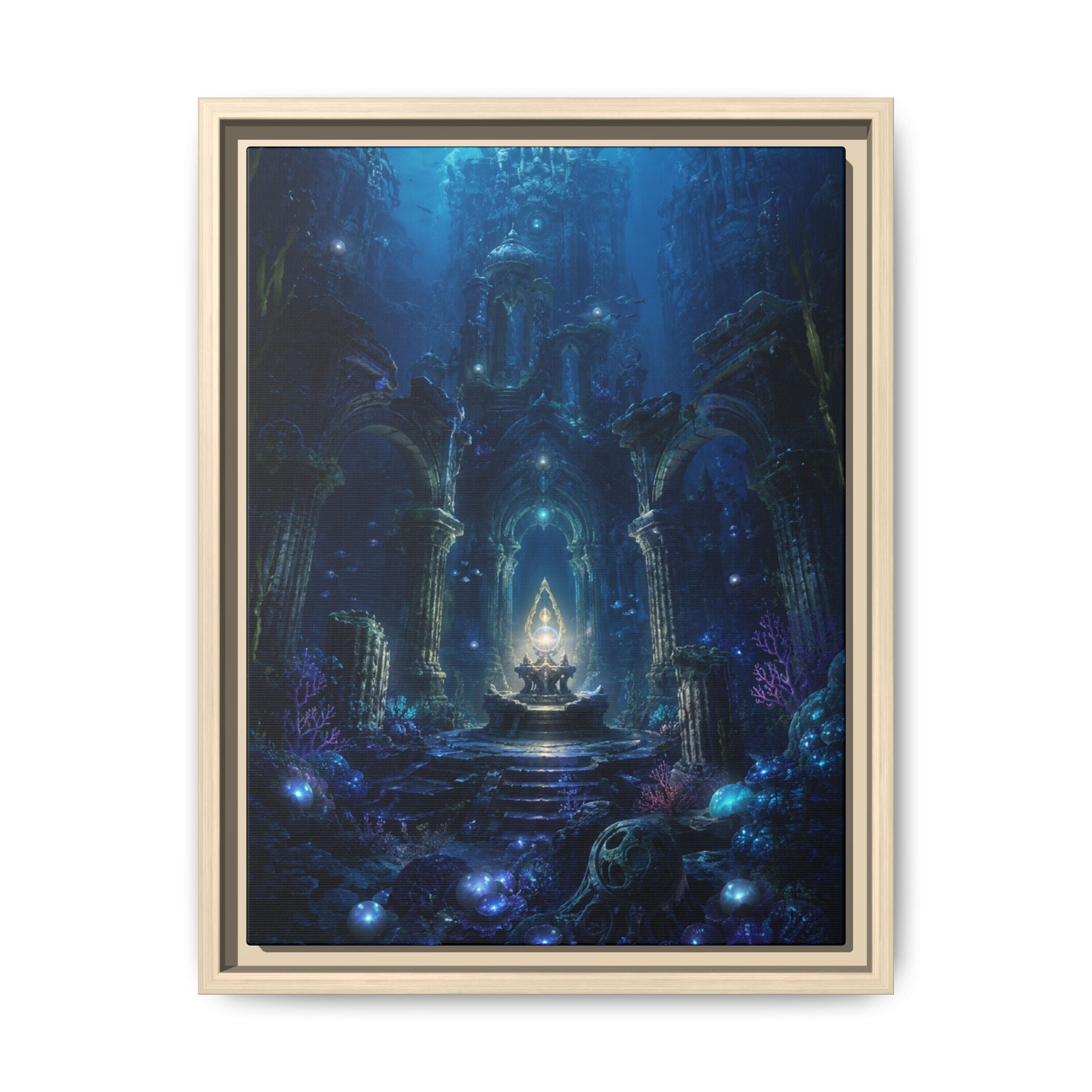 Fine Art Paper Print - Enchanted Underwater Temple Fantasy Art