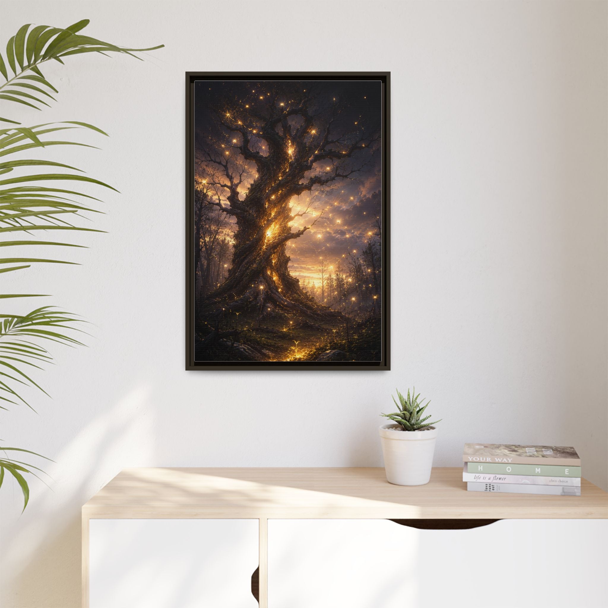 Enchanted Tree Matte Canvas Print — Framed Fantasy Wall Art