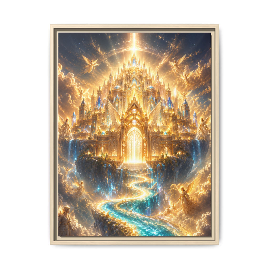 Golden Celestial Castle Fine Art Paper Print Wall Art