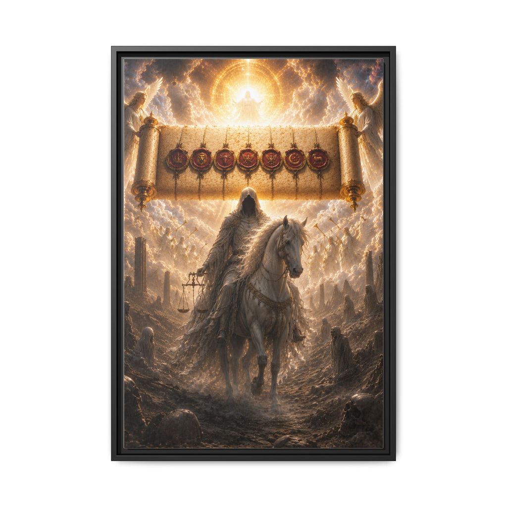 Framed Matte Canvas — Rider of the Pale Horse Biblical Apocalypse Wall Art