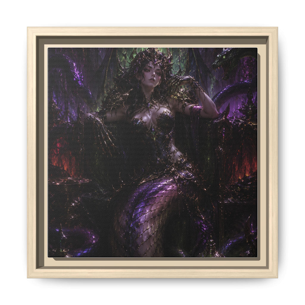 Dark Fantasy Goddess Matte Canvas Print — Framed Multi‑Color Wall Art