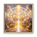 Heavenly Gateway Matte Fine Art Paper Print — Golden Rainbow Spiritual Wall Art