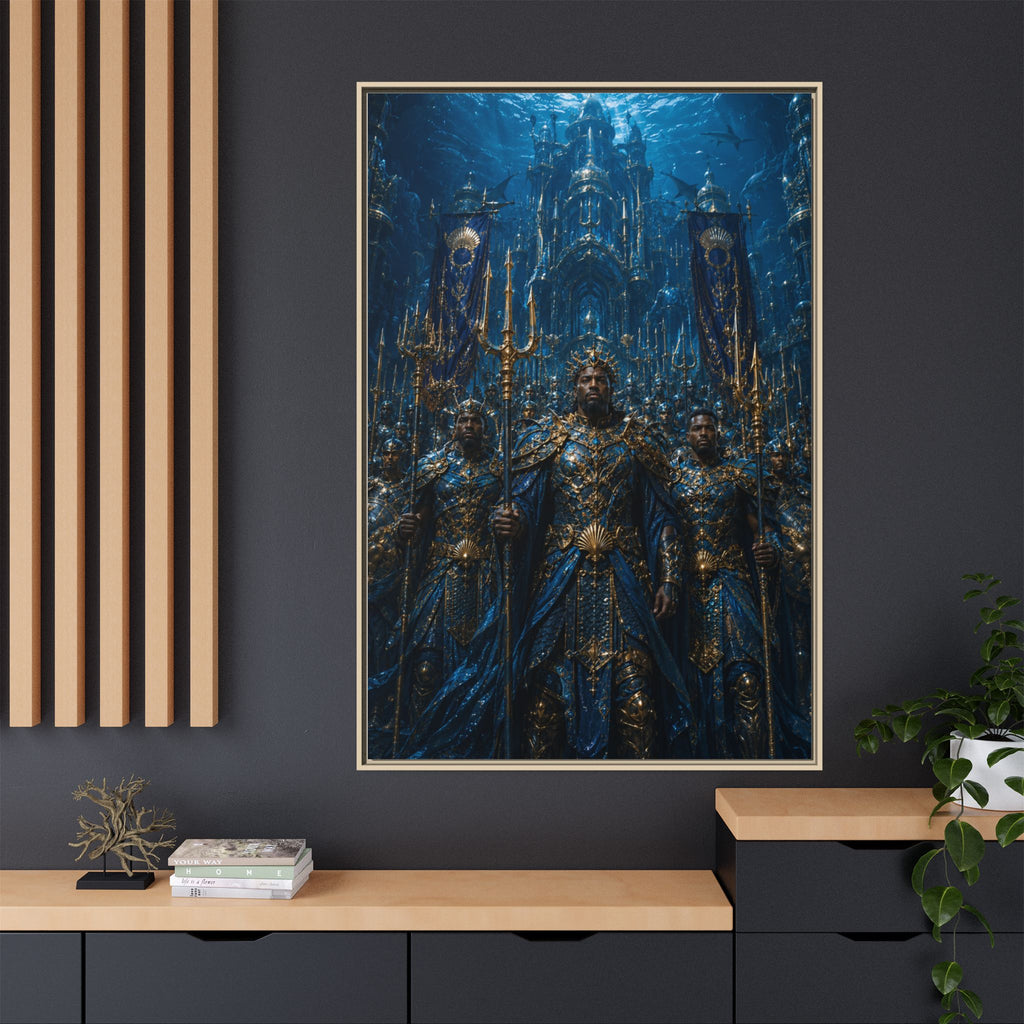 Framed Matte Canvas - Underwater King Artwork