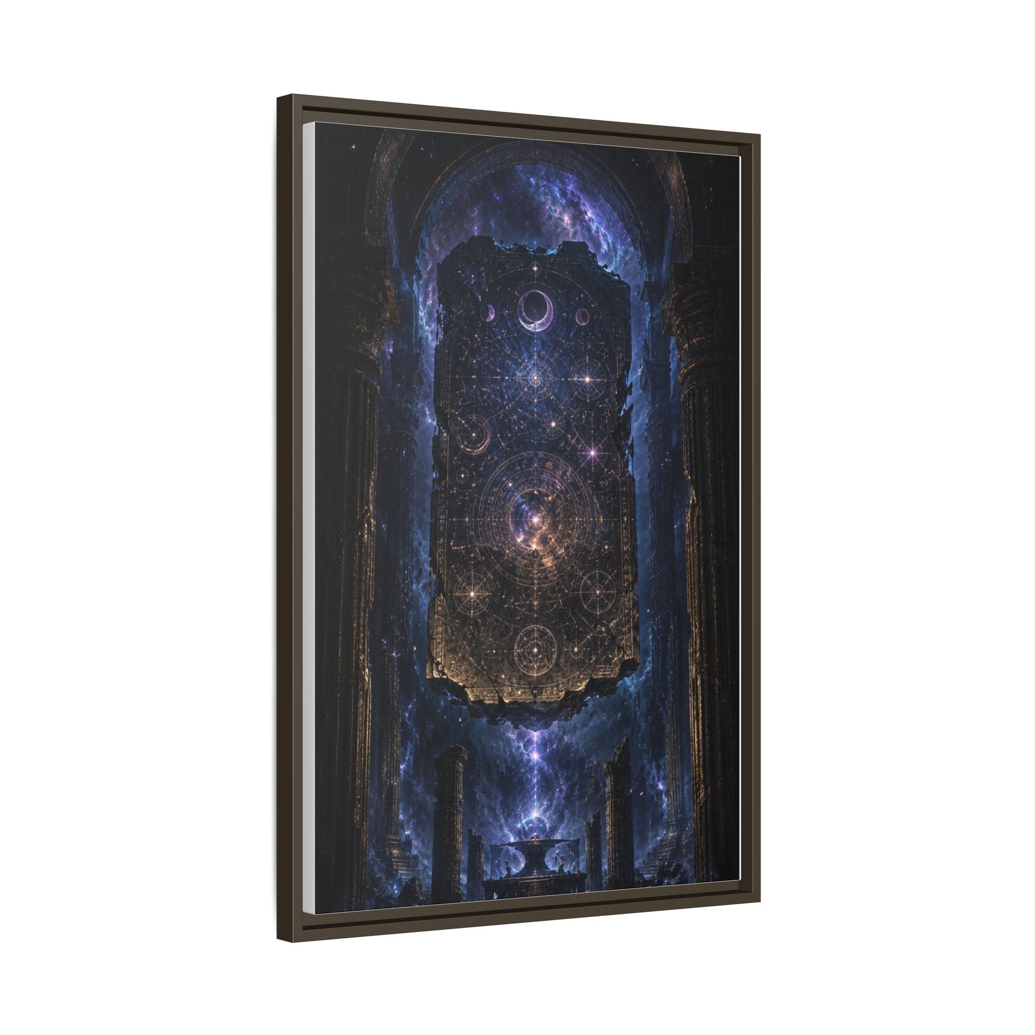 Framed Matte Canvas Wall Art — Cosmic Cathedral Galaxy Print