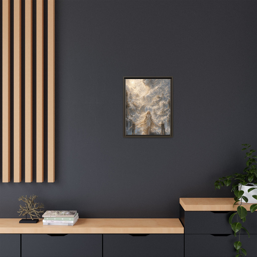 Ethereal Goddess Matte Framed Canvas Art — Dreamlike Fantasy Wall Decor