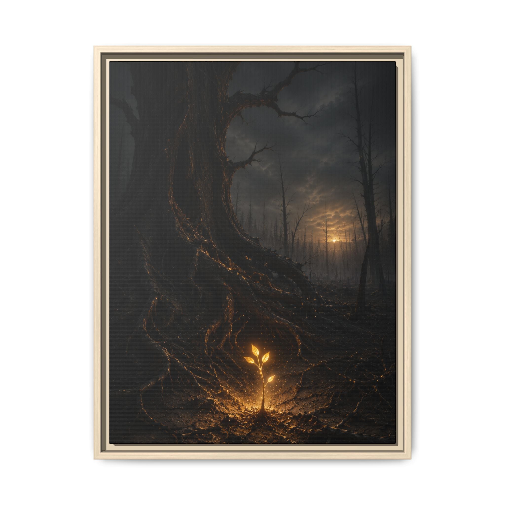 Fine Art Paper Print — Glow Sprout in Dark Forest (Ethereal Fantasy Wall Art)