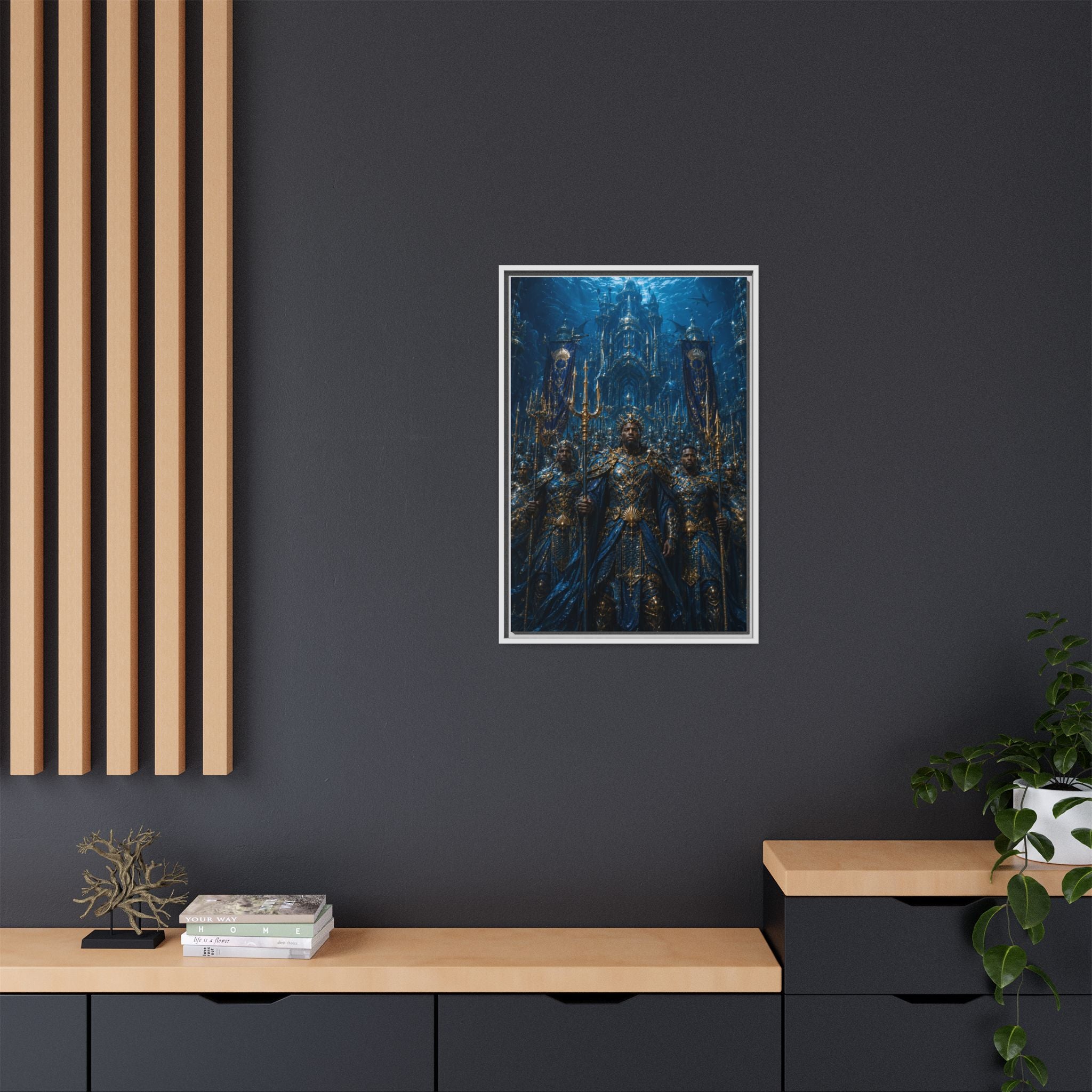Framed Matte Canvas - Underwater King Artwork