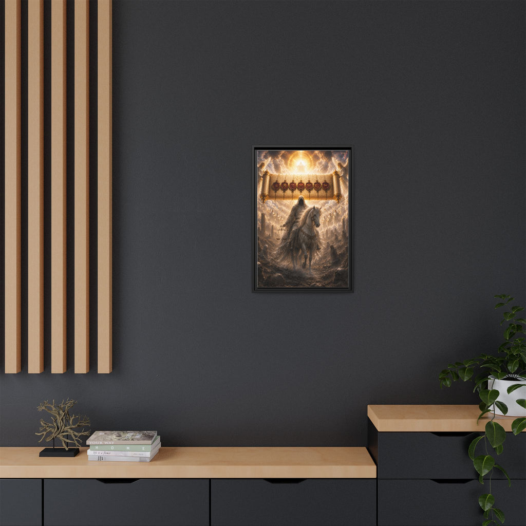 Framed Matte Canvas — Rider of the Pale Horse Biblical Apocalypse Wall Art