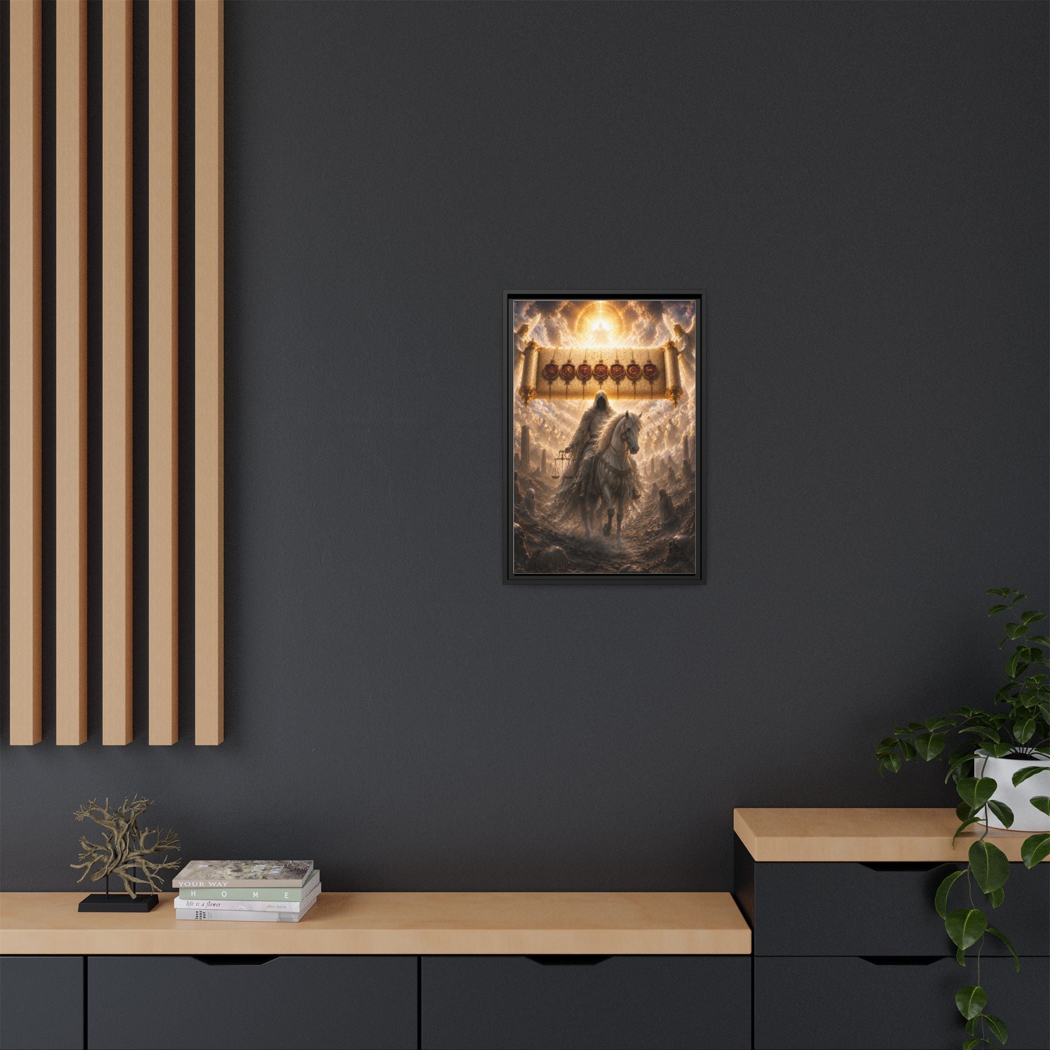 Framed Matte Canvas — Rider of the Pale Horse Biblical Apocalypse Wall Art