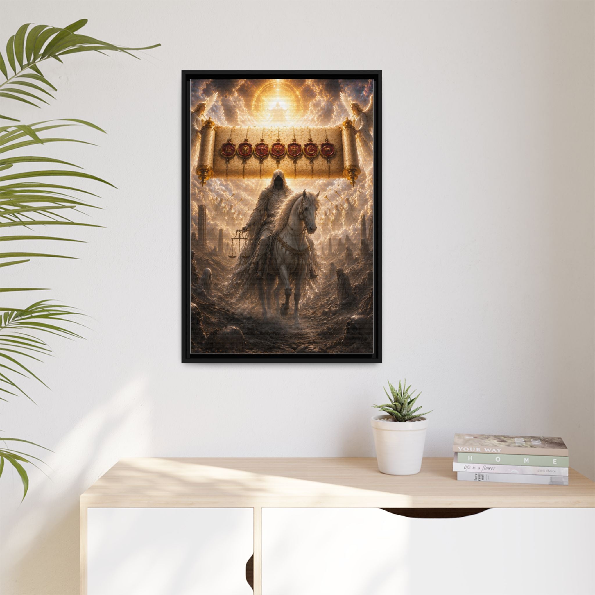 Framed Matte Canvas — Rider of the Pale Horse Biblical Apocalypse Wall Art
