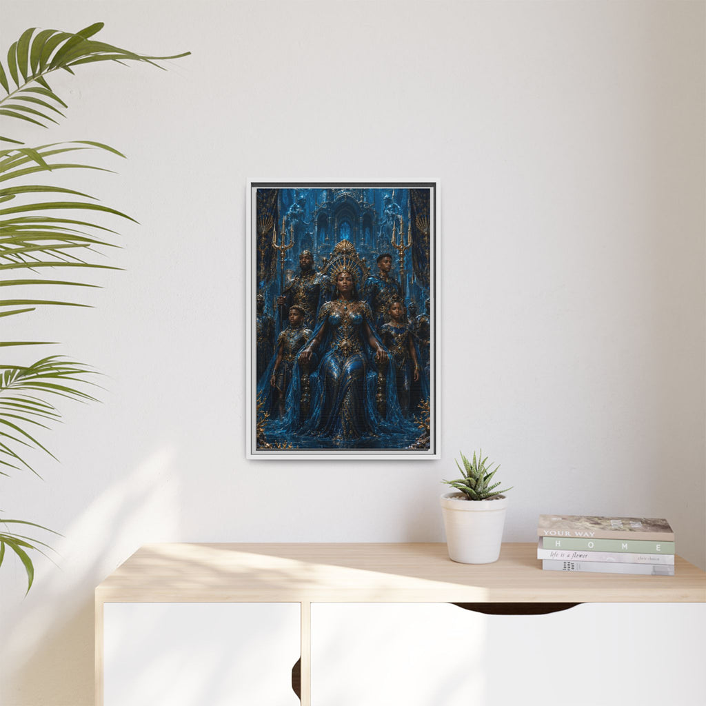 Underwater Queen Matte Framed Canvas — Oceanic Fantasy Wall Art