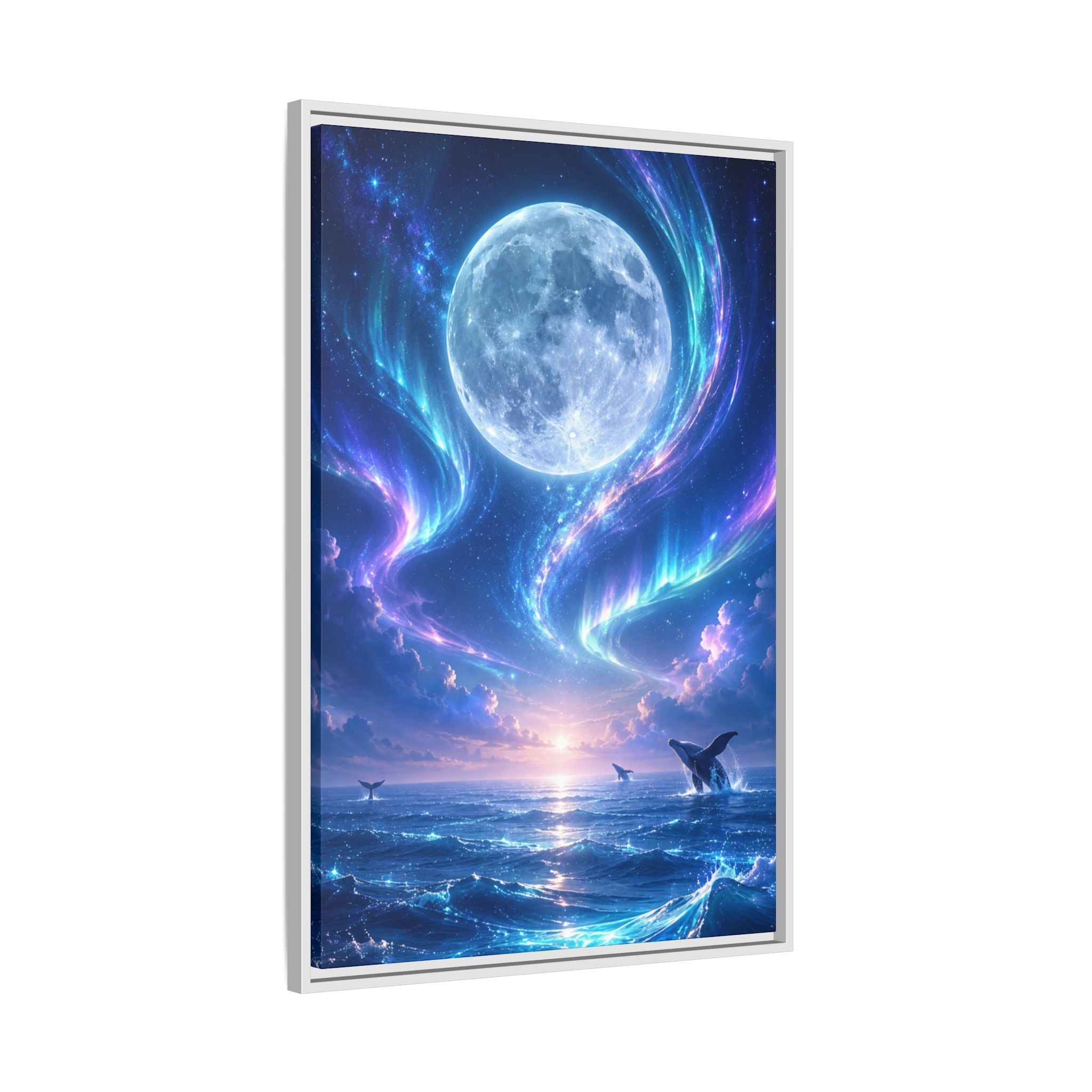 Fine Art Paper Print - Lunar Aurora Ocean Scene