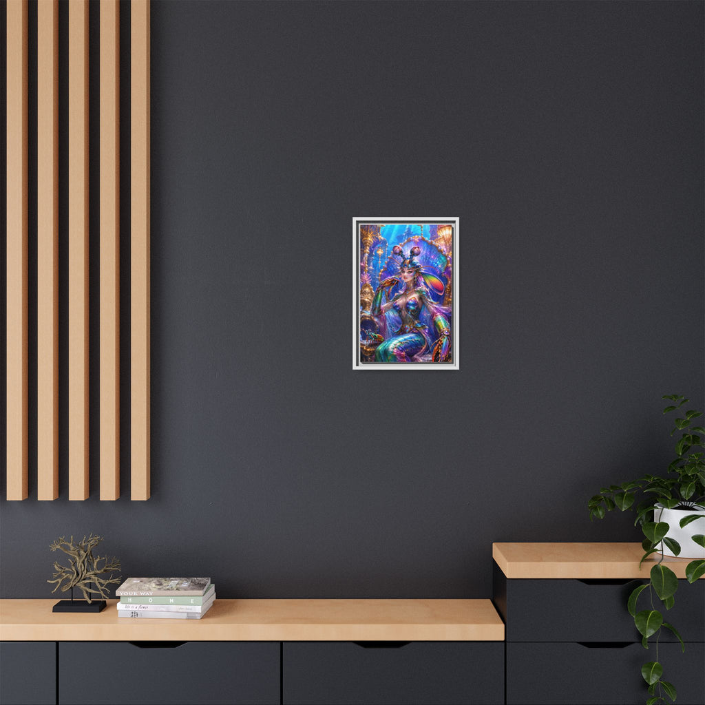 Mermaid Queen Framed Matte Canvas Art — Vibrant Fantasy Underwater Wall Decor