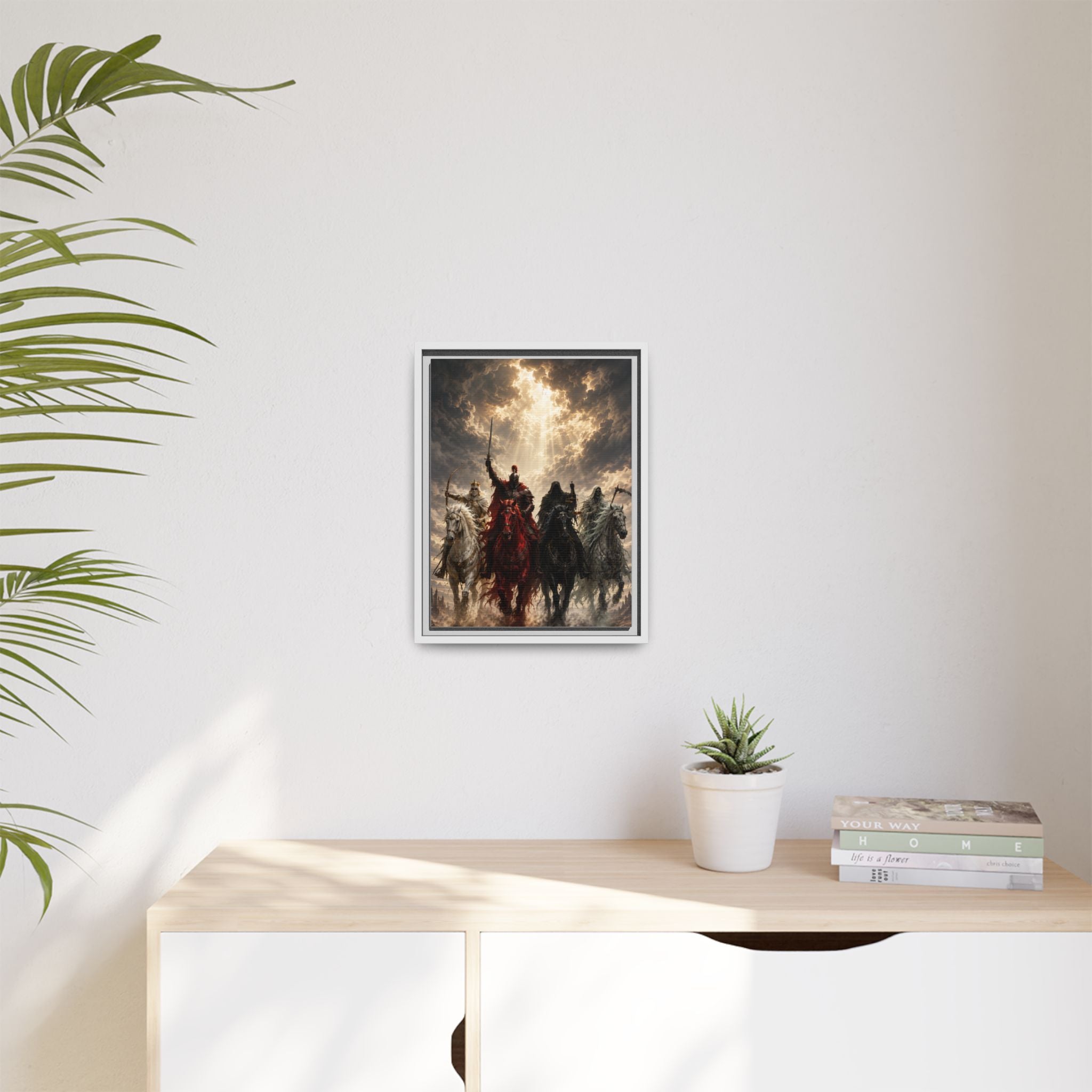 Framed Matte Canvas Print — Four Horsemen Fantasy Wall Art