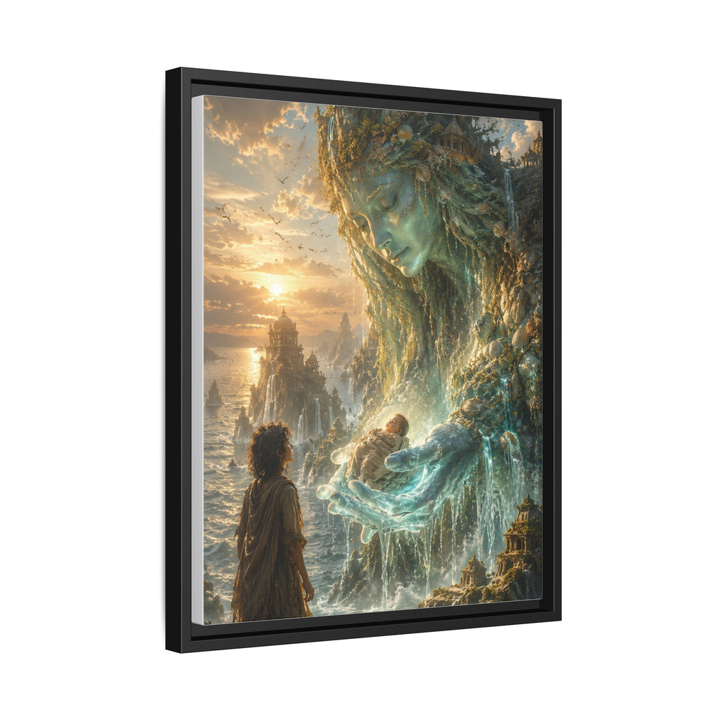 Framed Matte Canvas Print — Ocean Spirit Guardian Fantasy Art