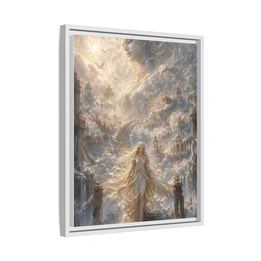 Ethereal Goddess Matte Framed Canvas Art — Dreamlike Fantasy Wall Decor