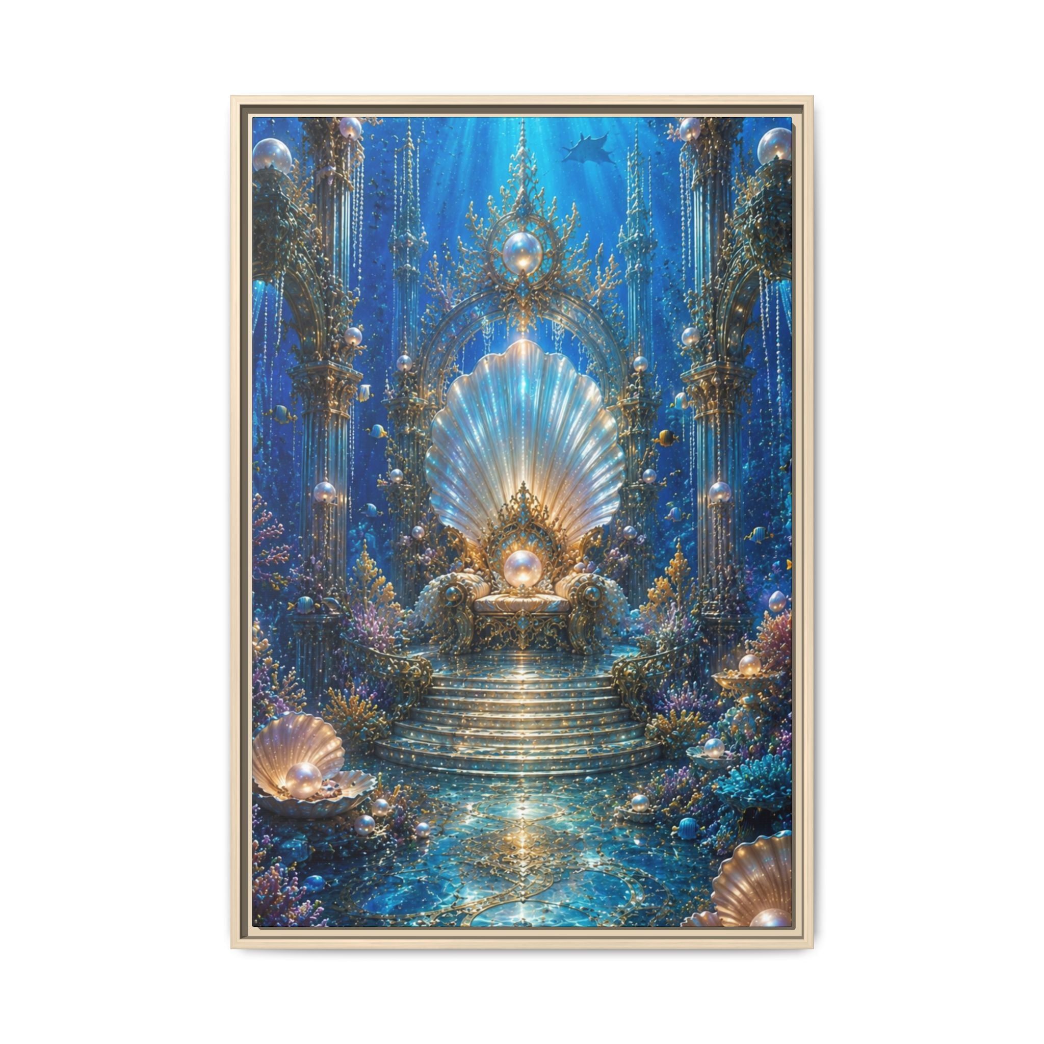 Underwater Palace Fine Art Paper Print — Mermaid Throne Ocean Fantasy Print