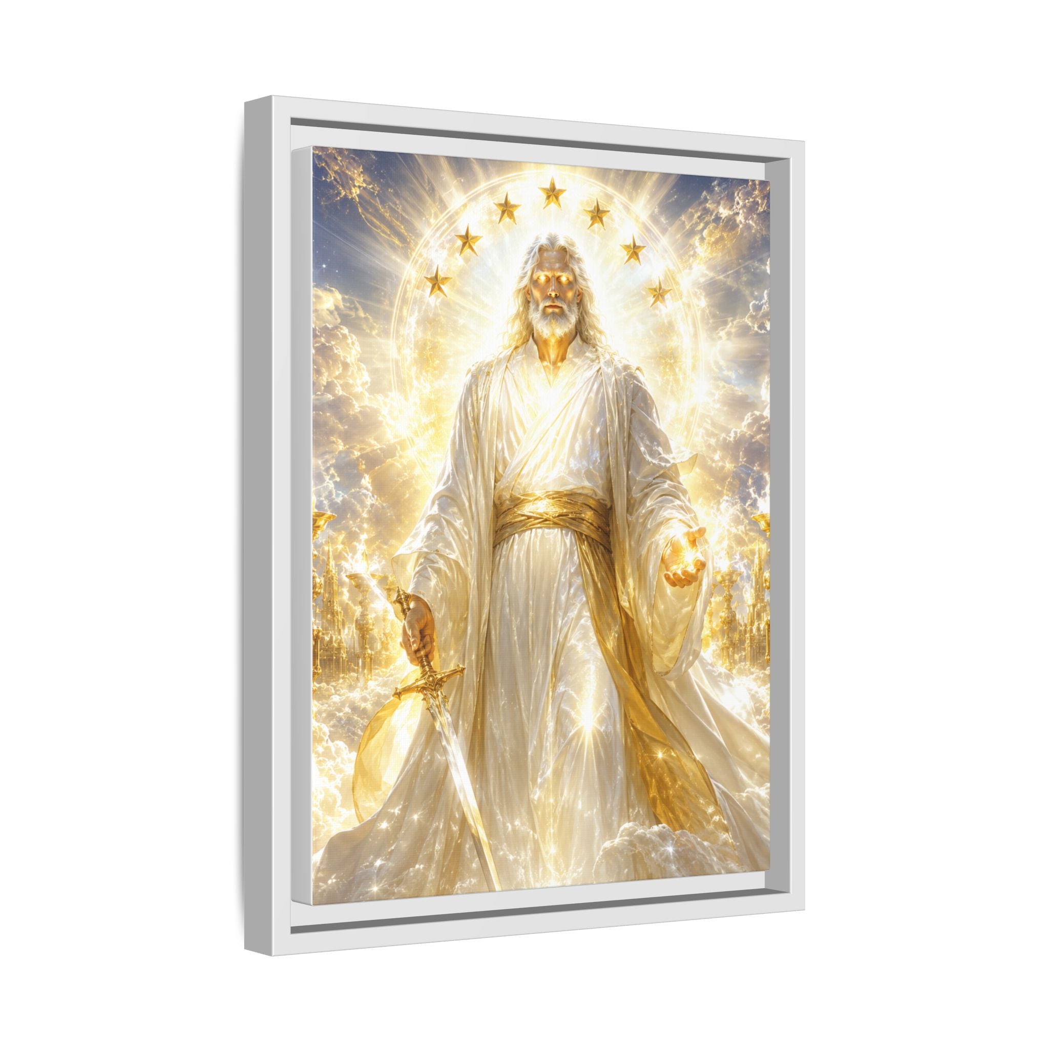 Framed Matte Canvas: Radiant Divine Christ Art Print