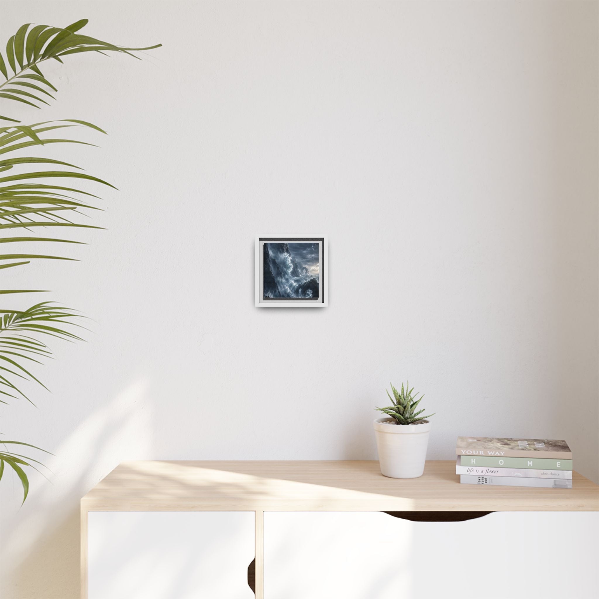 Framed Matte Canvas - Stormy Ocean Fantasy Wall Art