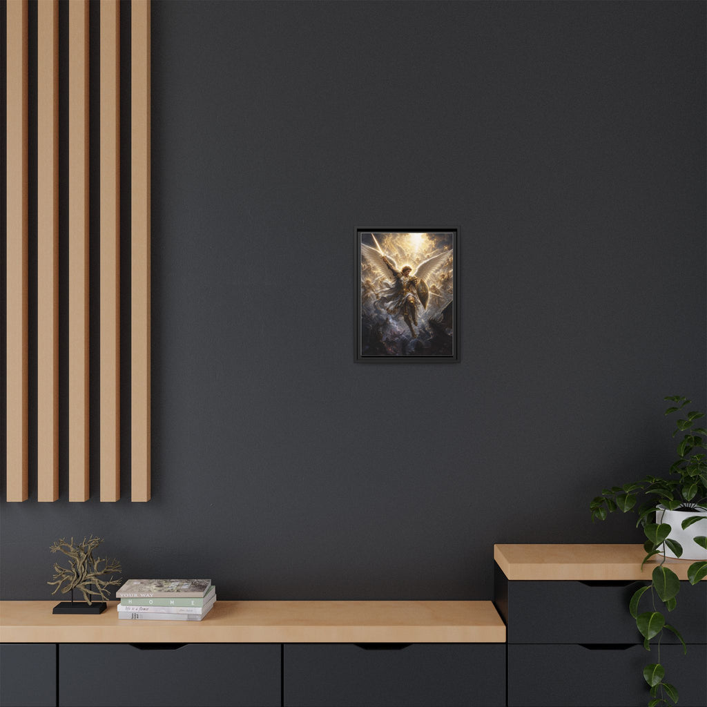 Framed Matte Canvas: Radiant Archangel Wall Art