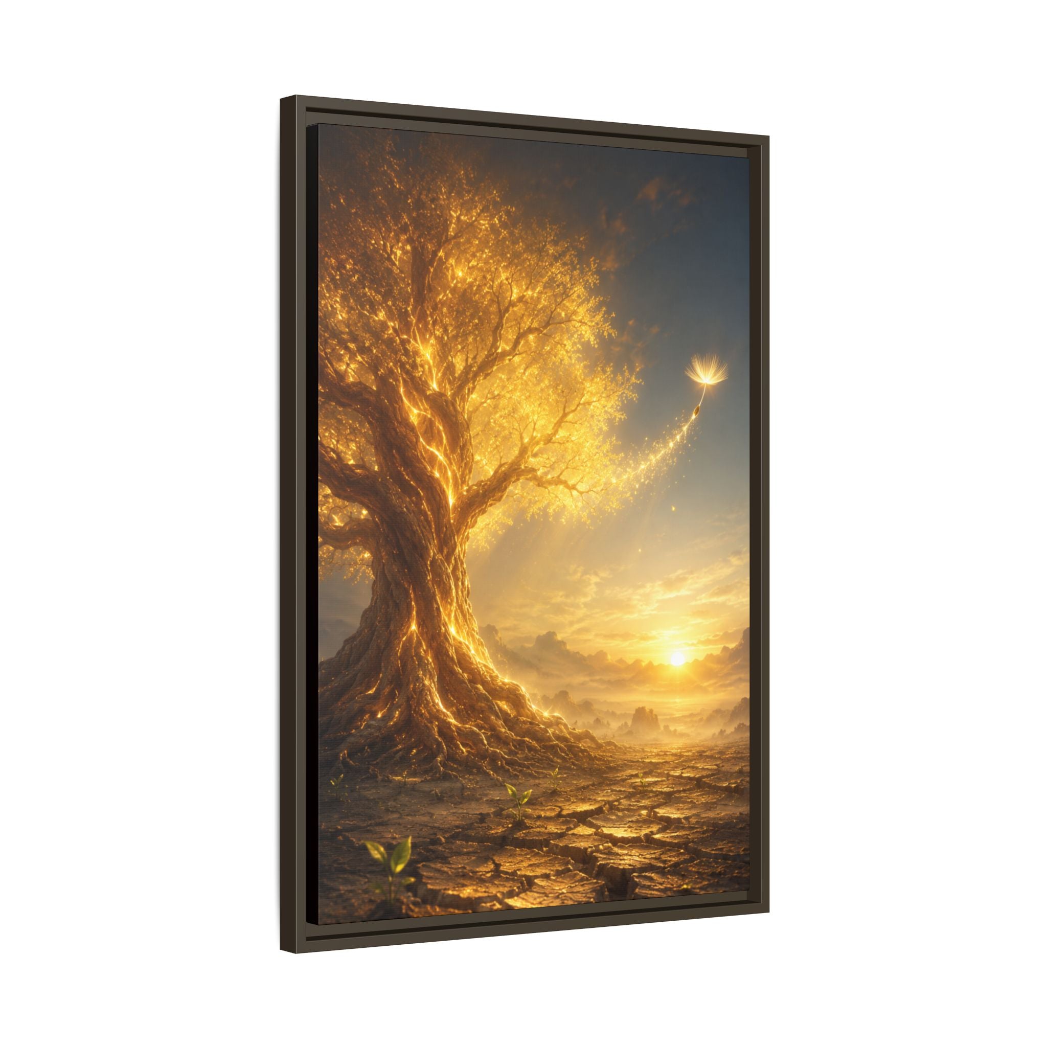 Golden Tree Sunset Fine Art Paper Print — Magical Landscape Wall Art