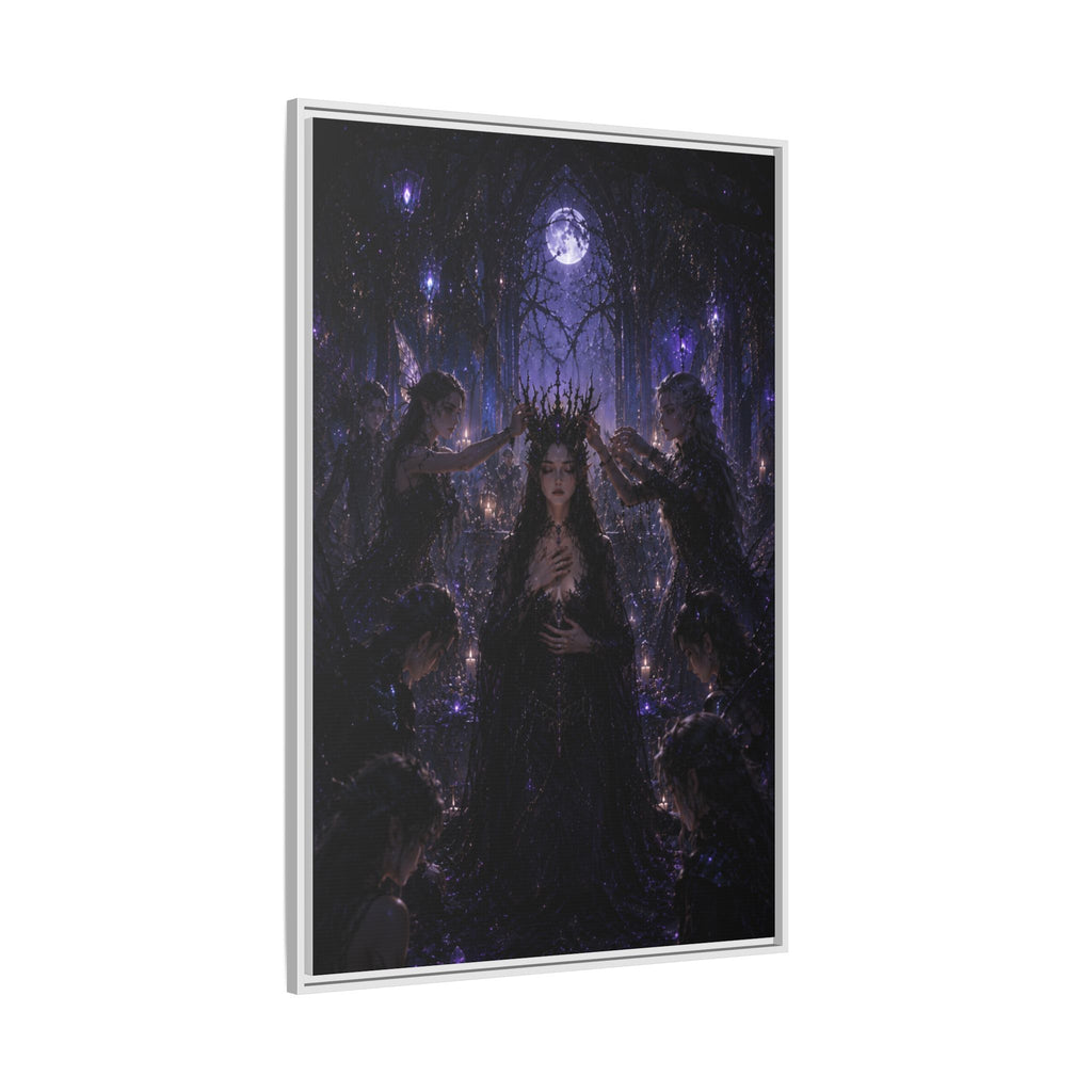 Gothic Moon Queen Framed Canvas Print