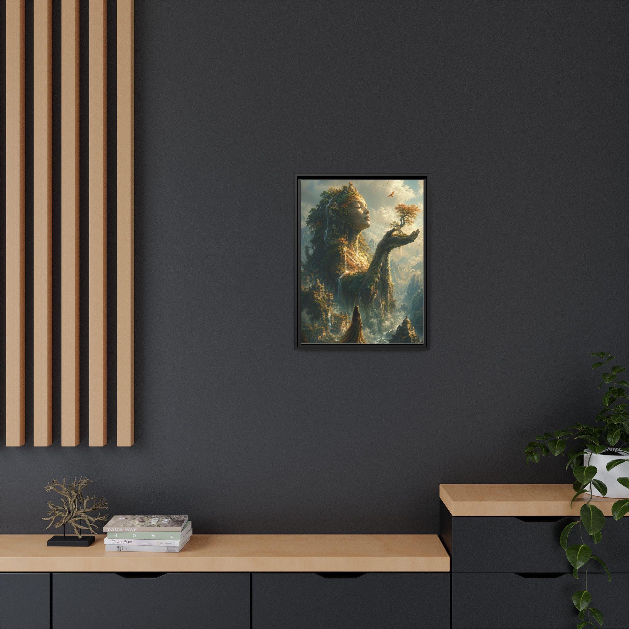 Framed Matte Canvas - Earth Goddess Fantasy Wall Art
