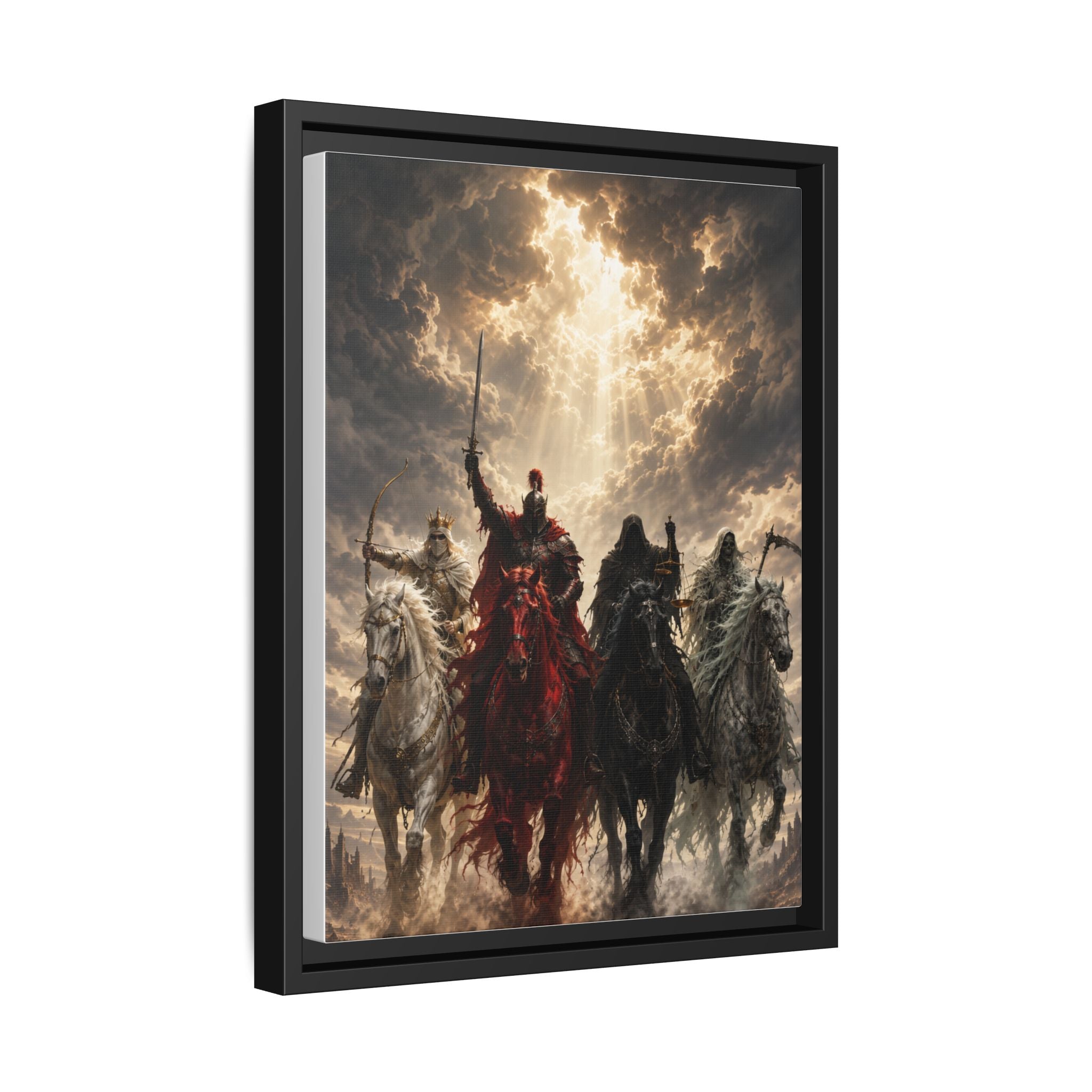 Framed Matte Canvas Print — Four Horsemen Fantasy Wall Art