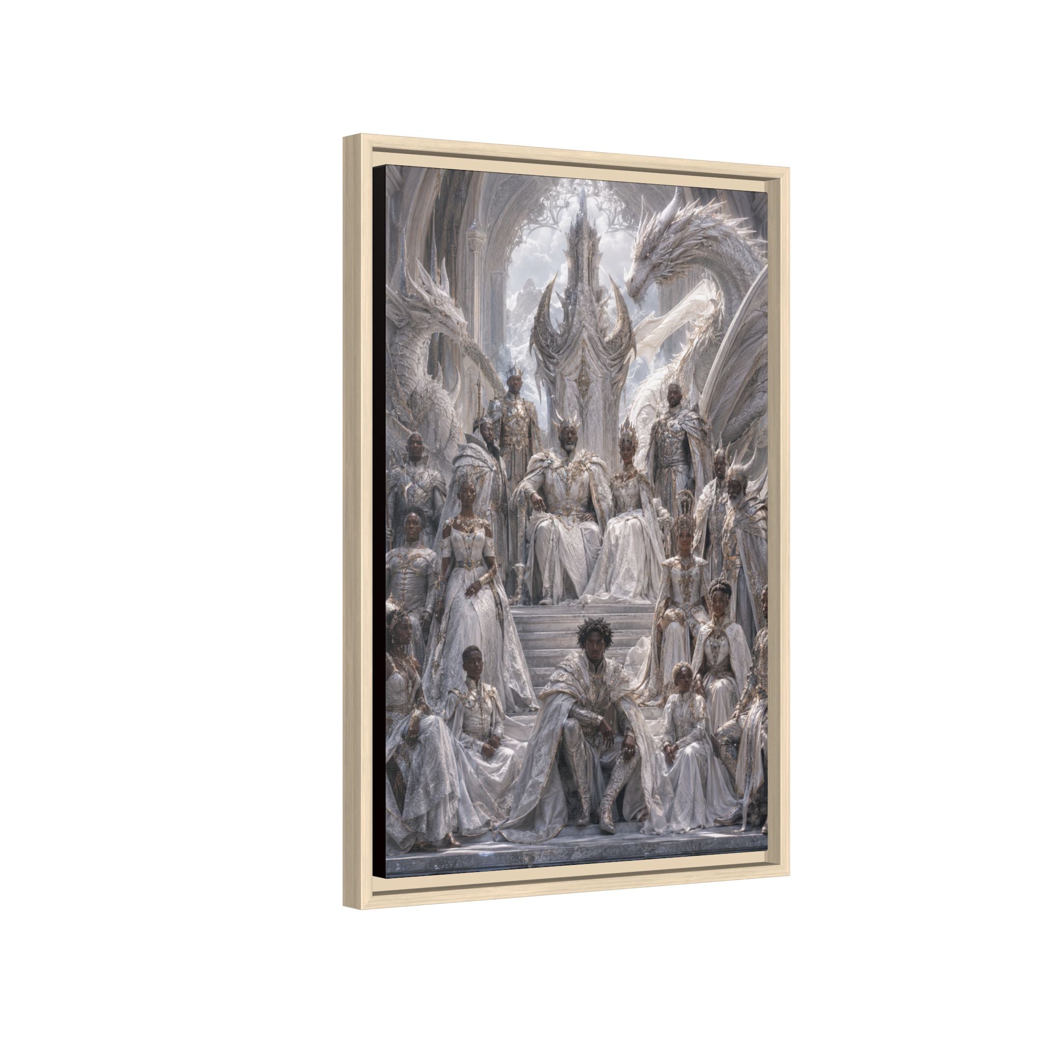 Fine Art Paper Print — Regal Dragon Court Fantasy Art Print