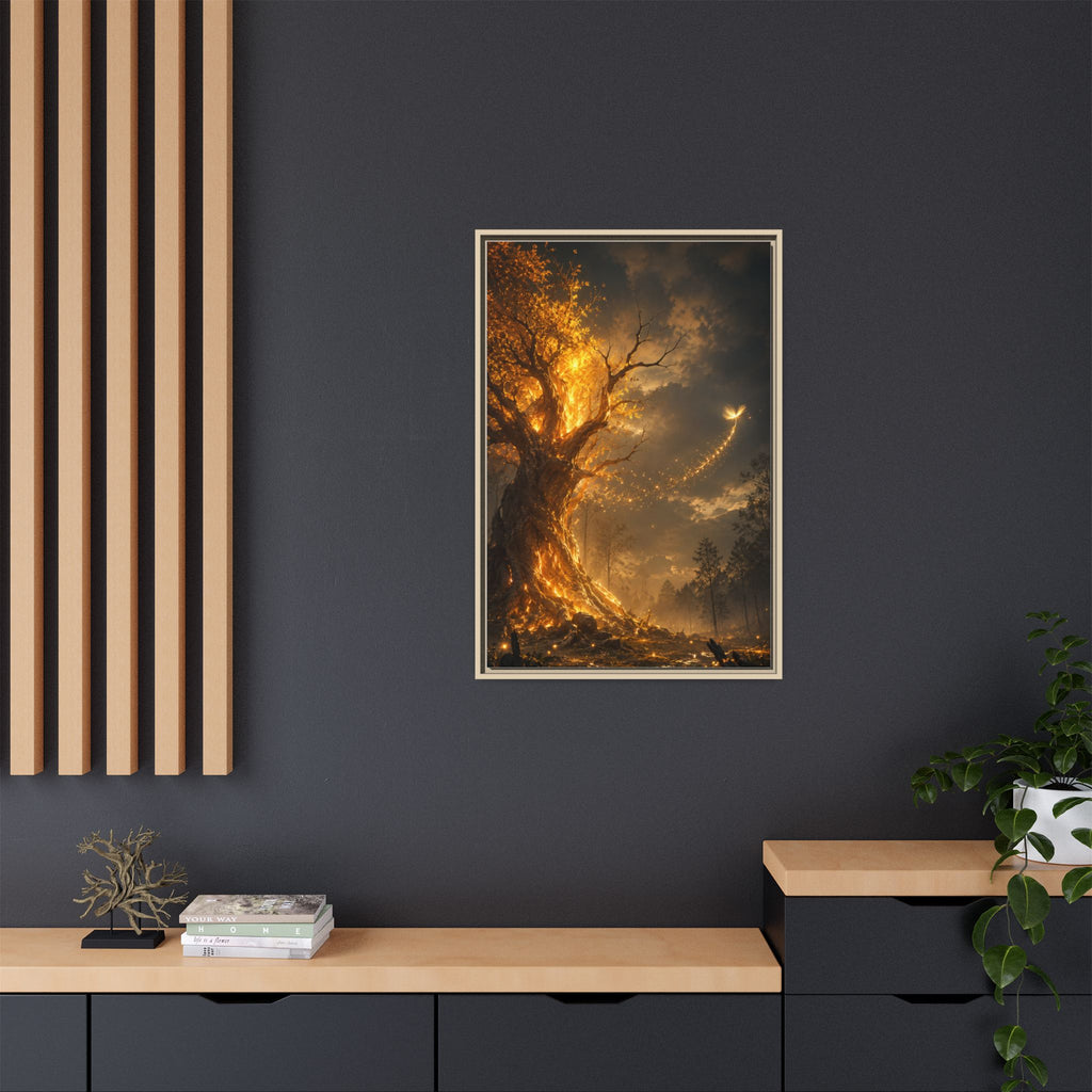 Framed Matte Canvas — Glowing Enchanted Tree Wall Art