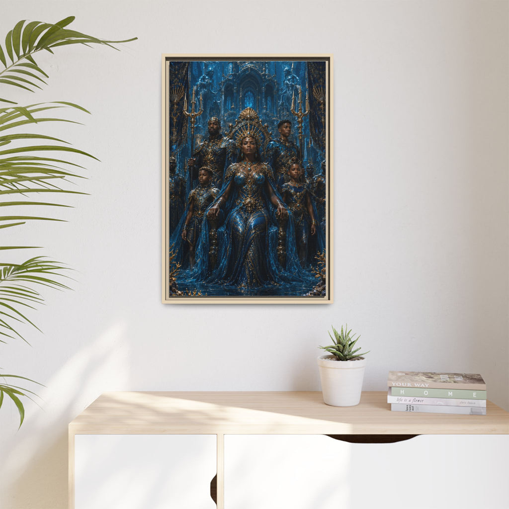 Underwater Queen Matte Framed Canvas — Oceanic Fantasy Wall Art
