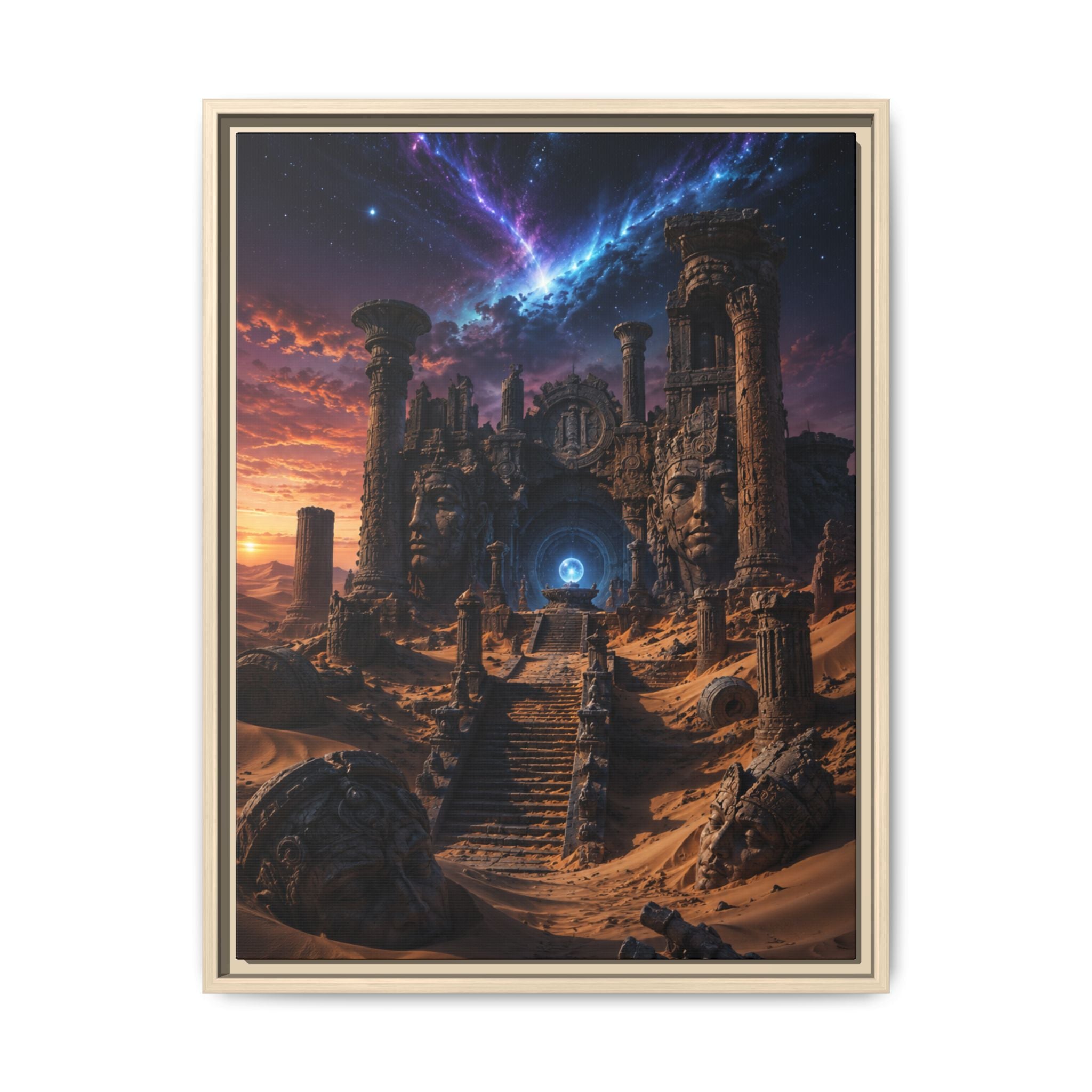 Fine Art Paper Print — Mystical Desert Ruins Nightscape