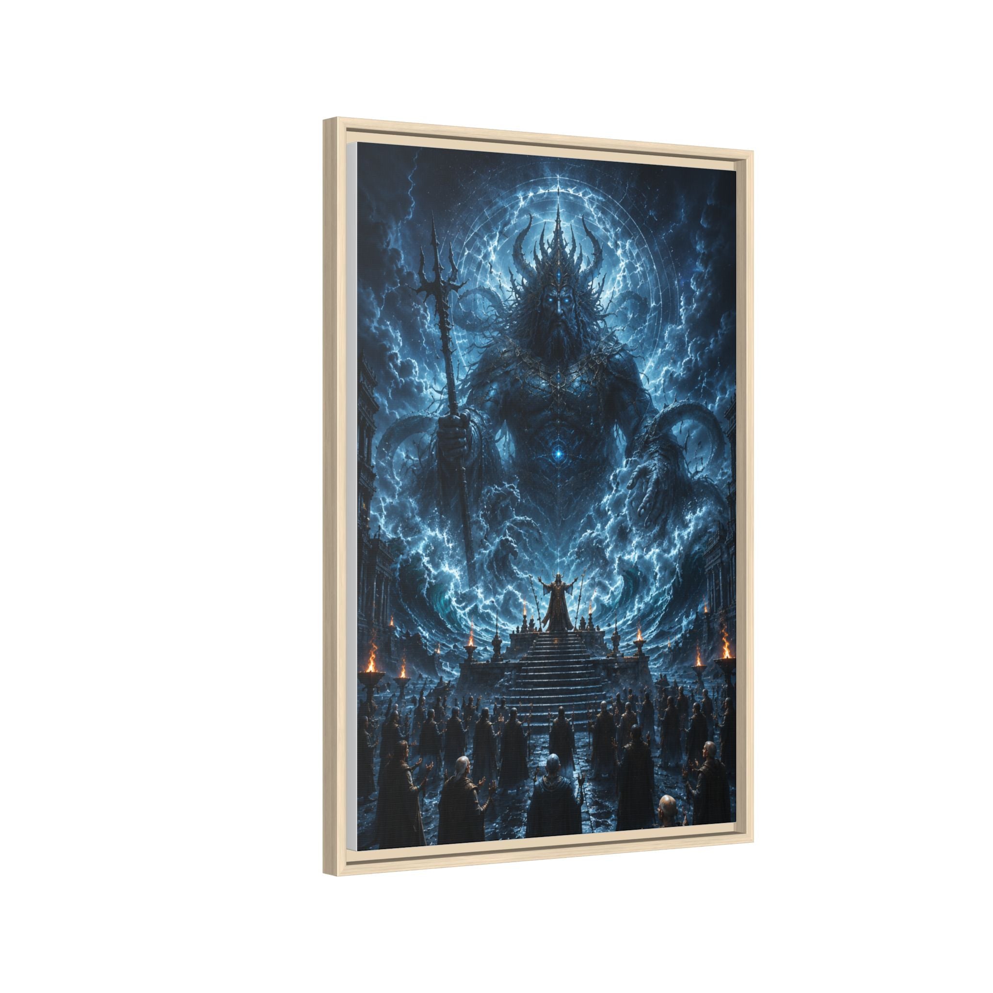 Framed Matte Canvas — Cosmic Dark Deity Art Print