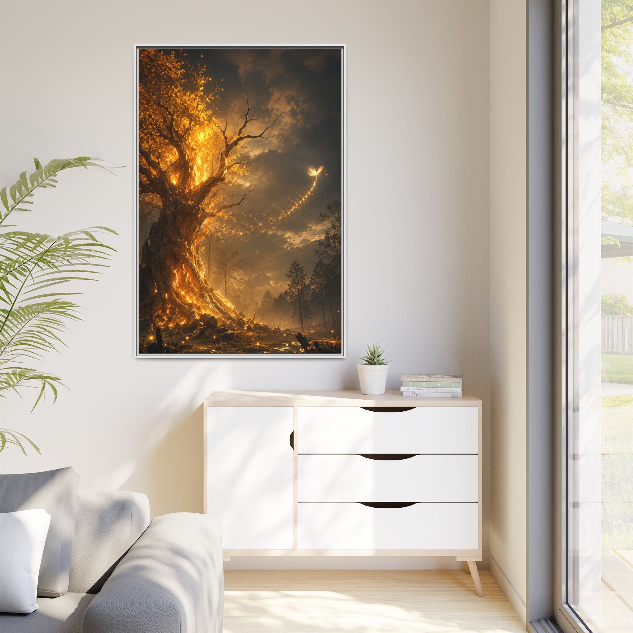 Framed Matte Canvas — Glowing Enchanted Tree Wall Art