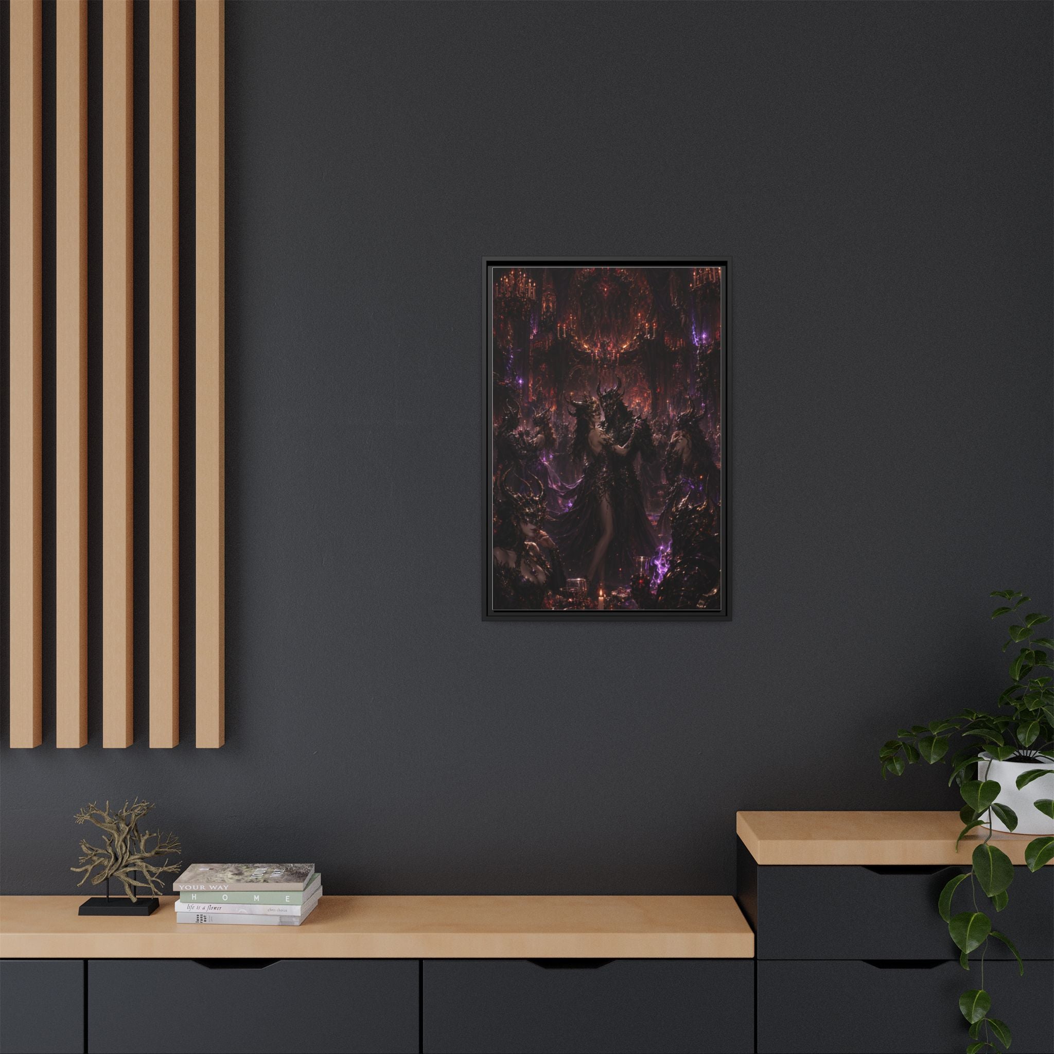 Framed Matte Canvas — Dark Fantasy Demon Lord Wall Art