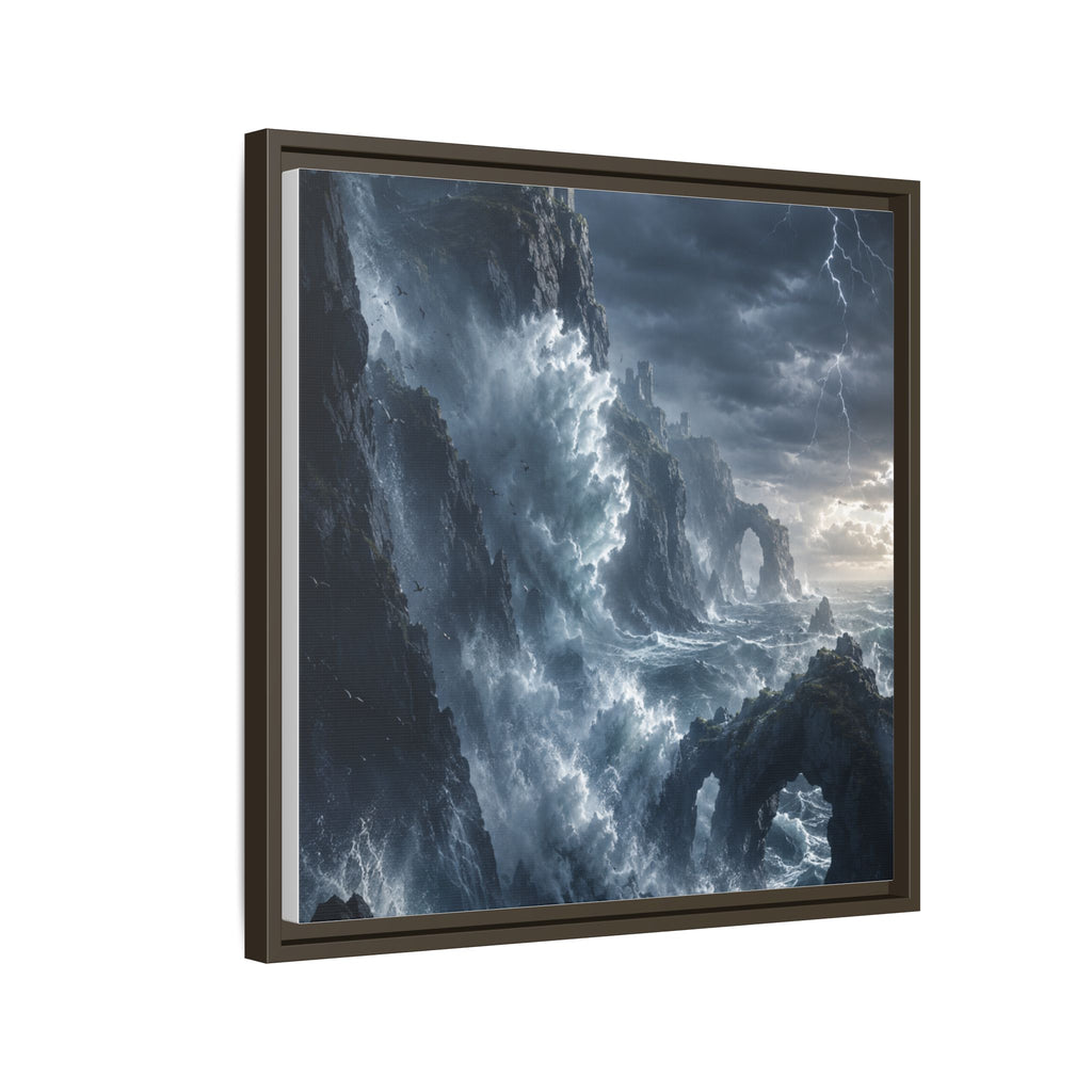 Framed Matte Canvas - Stormy Ocean Fantasy Wall Art