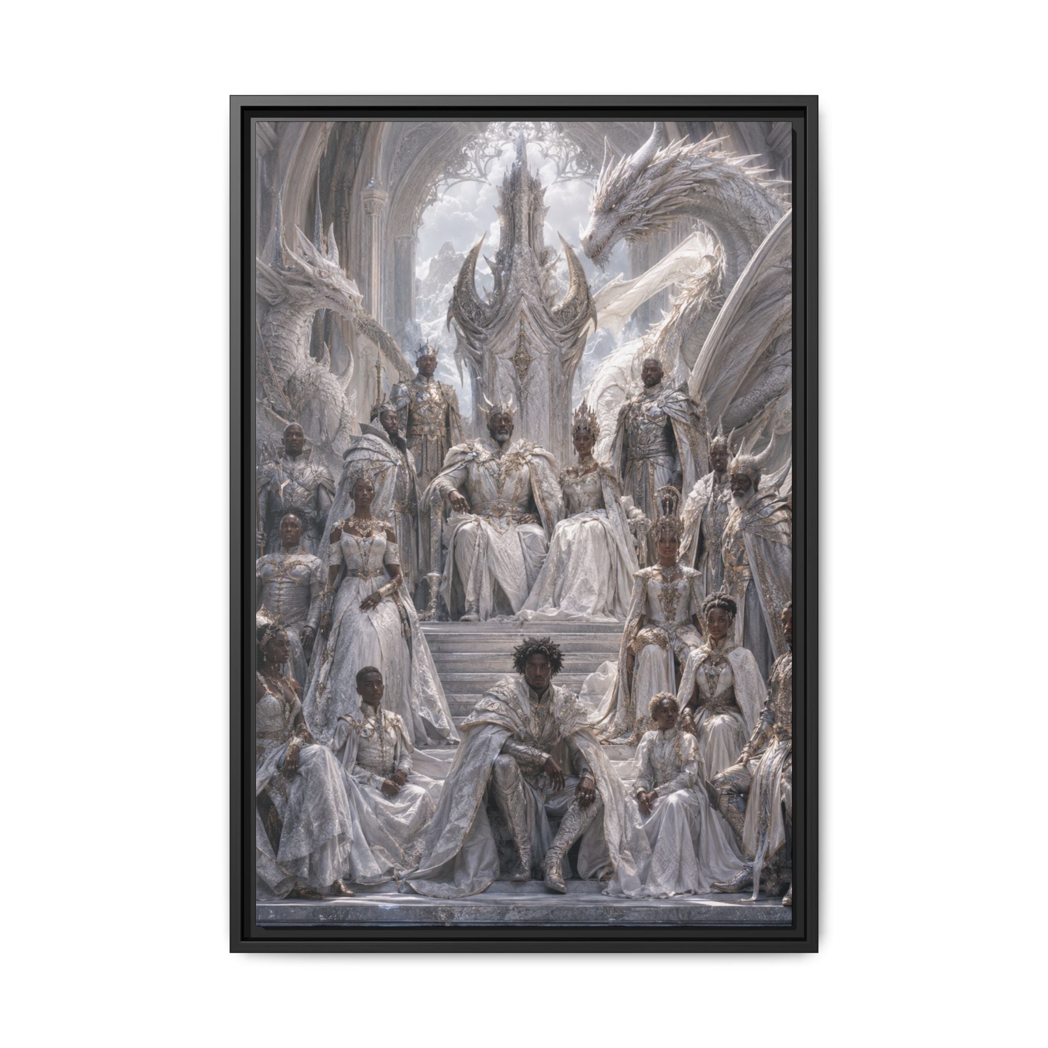 Fine Art Paper Print — Regal Dragon Court Fantasy Art Print