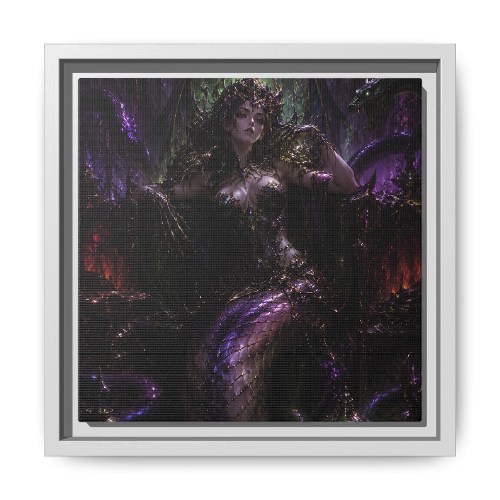 Dark Fantasy Goddess Matte Canvas Print — Framed Multi‑Color Wall Art