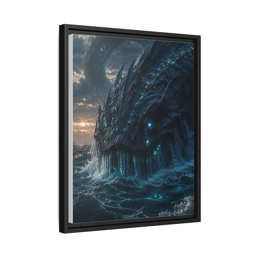 Framed Matte Canvas - Mythic Sea Leviathan Wall Art