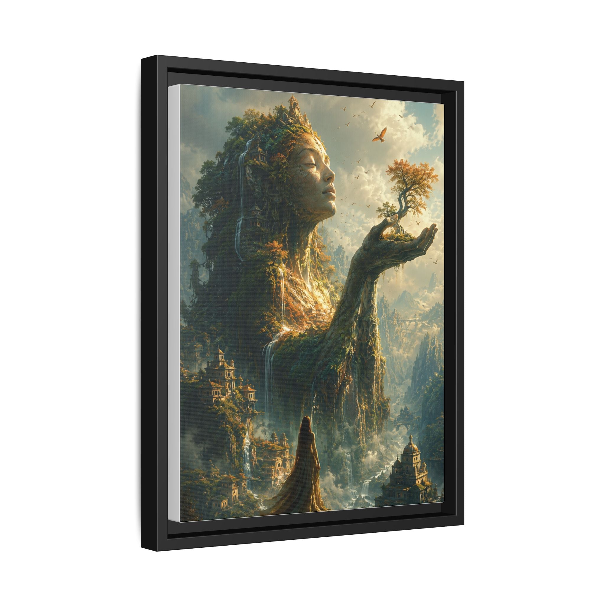 Framed Matte Canvas - Earth Goddess Fantasy Wall Art
