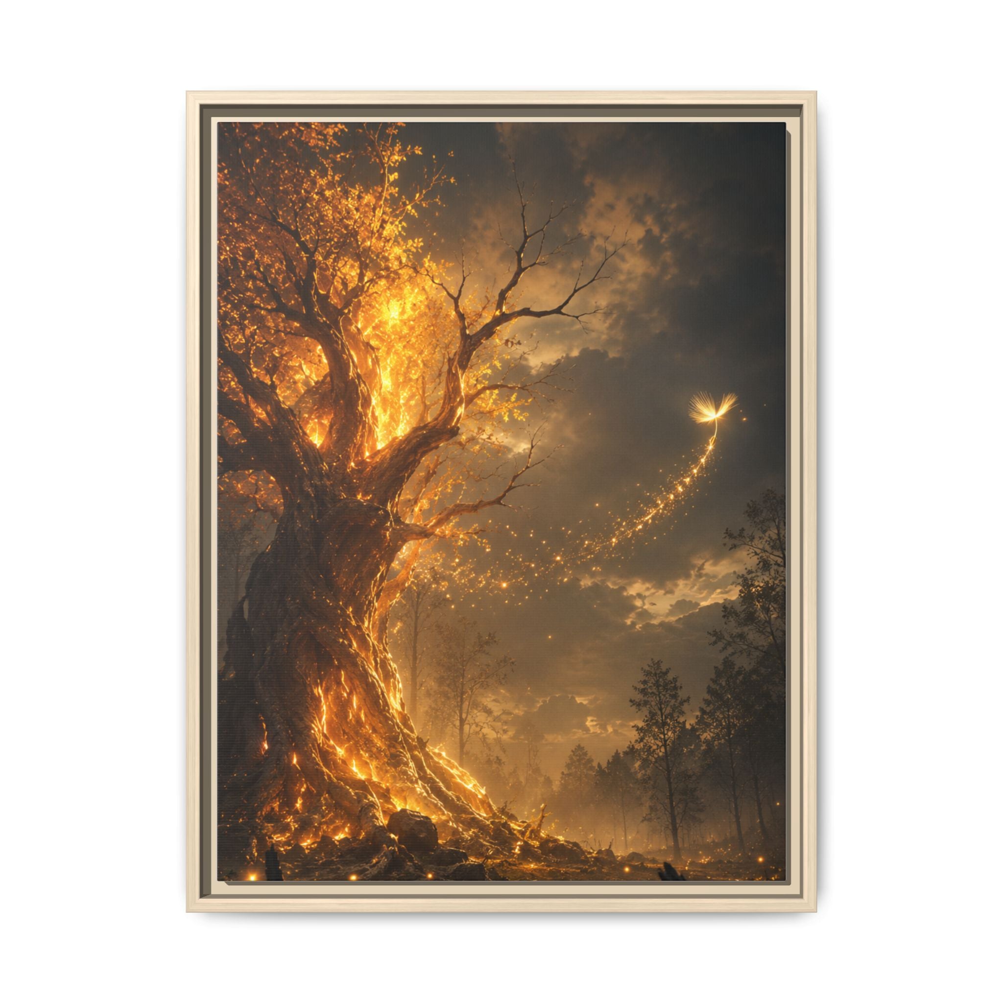 Framed Matte Canvas — Glowing Enchanted Tree Wall Art