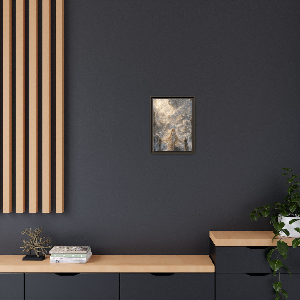 Ethereal Goddess Matte Framed Canvas Art — Dreamlike Fantasy Wall Decor