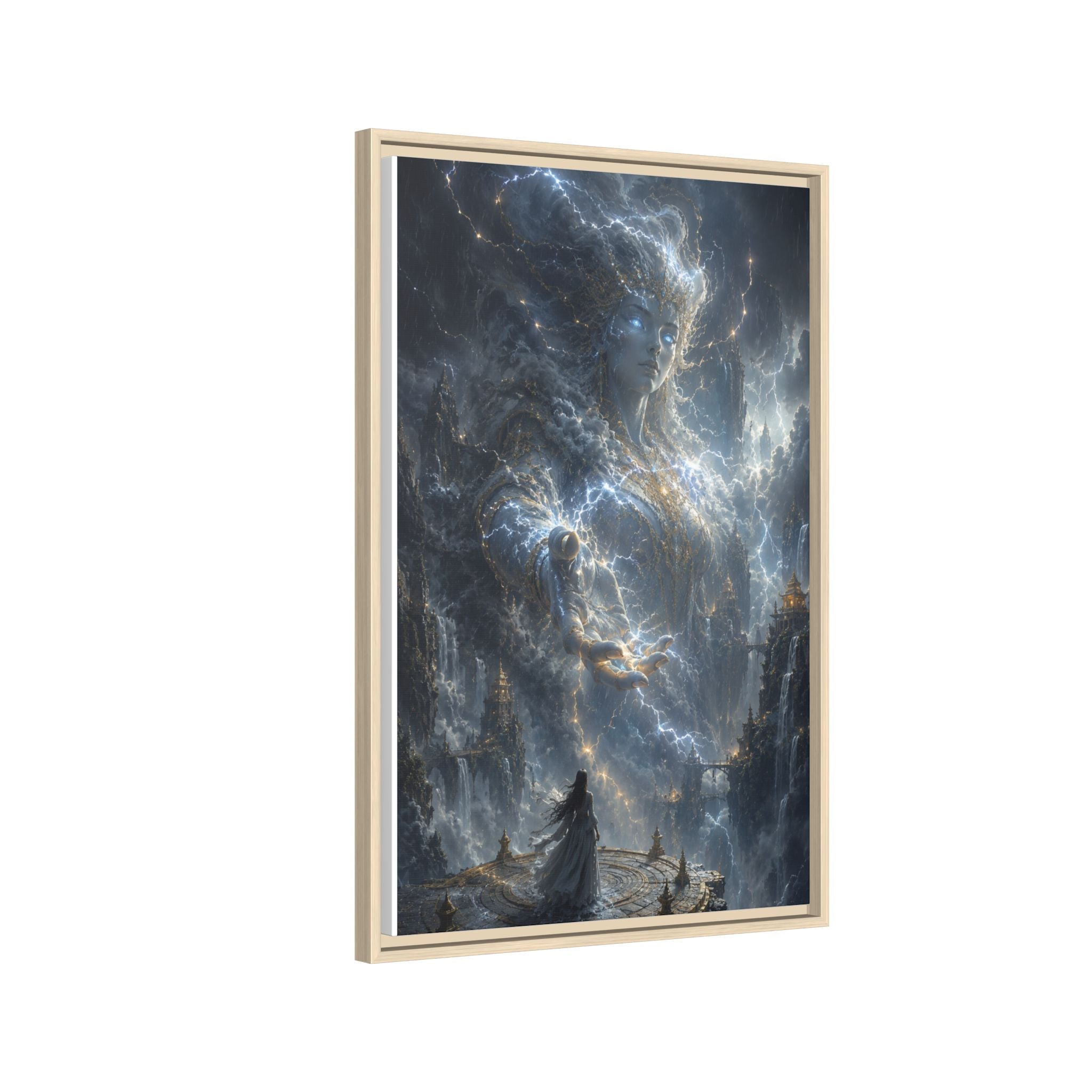 Framed Matte Canvas Print — Ethereal Star Goddess Fantasy Wall Art