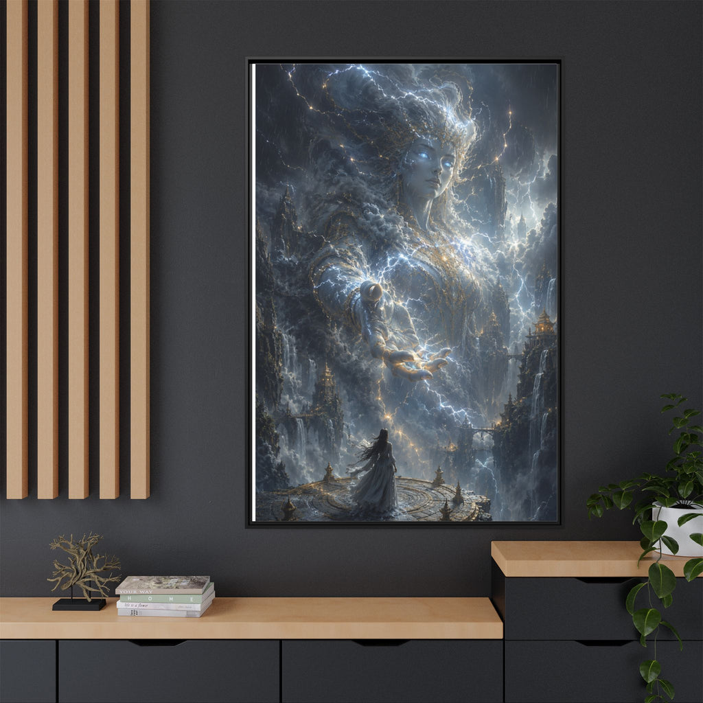 Framed Matte Canvas Print — Ethereal Star Goddess Fantasy Wall Art