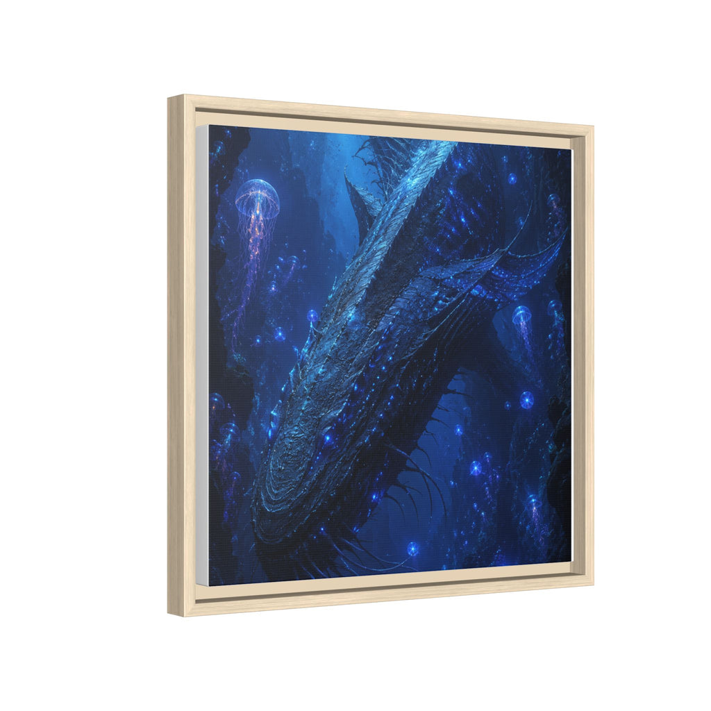 Framed Matte Canvas Art - Deep Sea Leviathan Fantasy Print