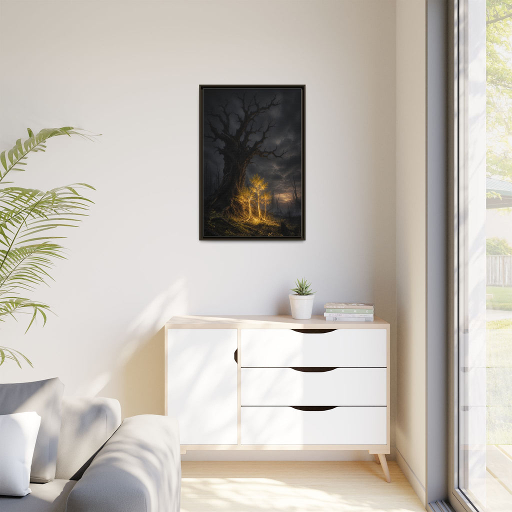 Framed Matte Canvas — Glowing Enchanted Tree Wall Art