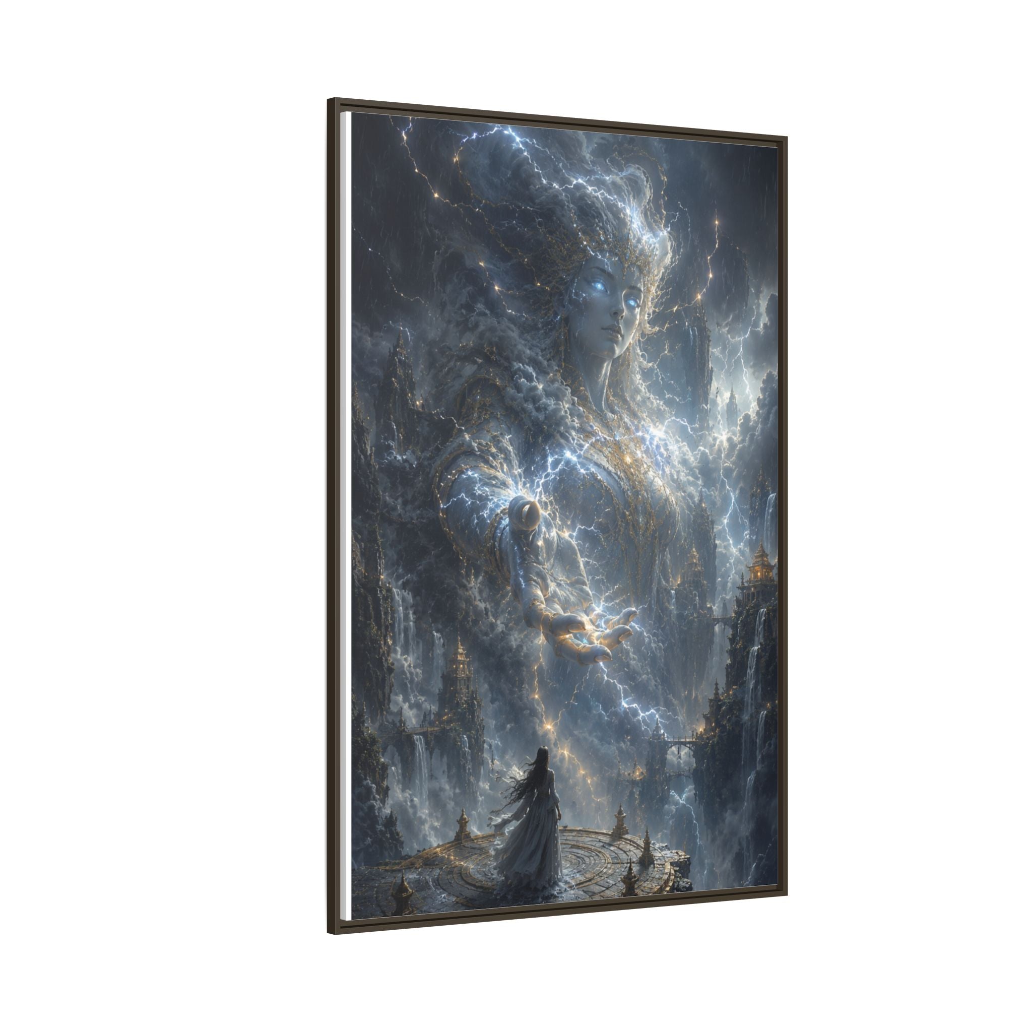 Framed Matte Canvas Print — Ethereal Star Goddess Fantasy Wall Art