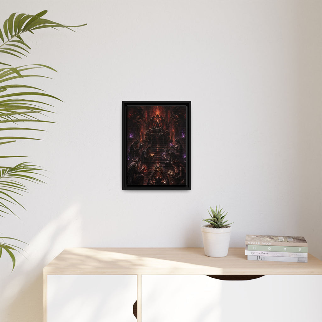 Dark Fantasy Throne Room Matte Canvas Print (Framed)