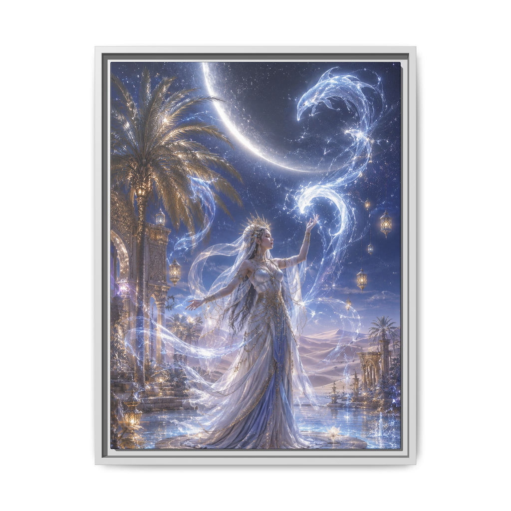 Celestial Goddess Fine Art Paper Print — Mystic Moonlight Wall Decor