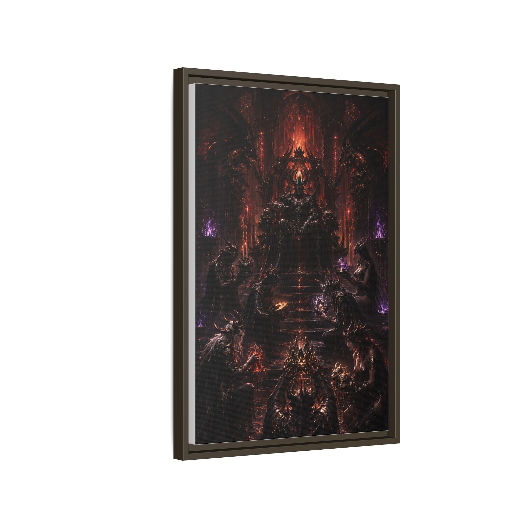 Dark Fantasy Throne Room Matte Canvas Print (Framed)